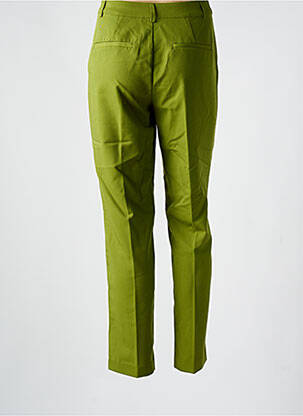 Pantalon chino tissage popeline taille haute vert KAFFE femme
