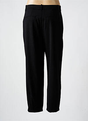 Pantalon droit fermeture zippée sous rabat avec crochet noir KAFFE femme