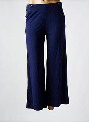 Pantalon droit fermeture zippée sous rabat avec crochet bleu SURKANA femme