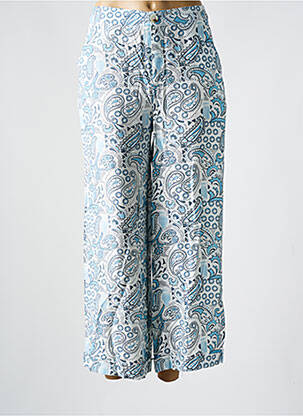 Pantalon 7/8 fermeture zippée sous rabat boutonné bleu TIFFOSI femme