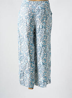 Pantalon 7/8 fermeture zippée sous rabat boutonné bleu TIFFOSI femme