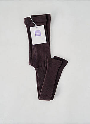 Collants stretch marron COUDEMAIL fille