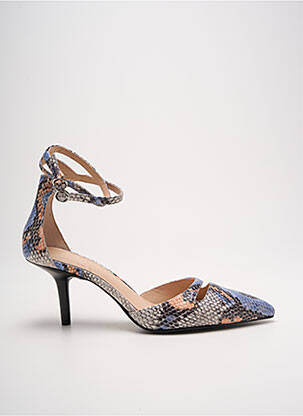 Escarpins fermeture boucle(s) talon de 7 à 9cm bleu WHAT FOR femme