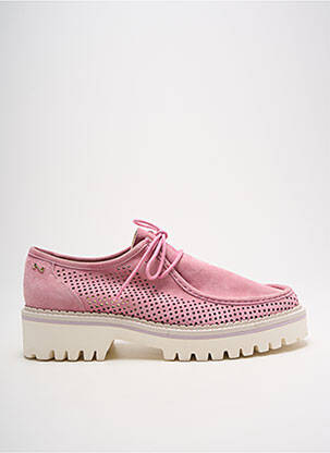 Derbies nubuck talon de 4 à 6cm rose NATHAN-BAUME femme