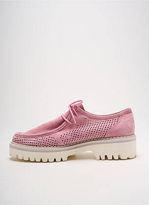 Derbies nubuck talon de 4 à 6cm rose NATHAN-BAUME femme