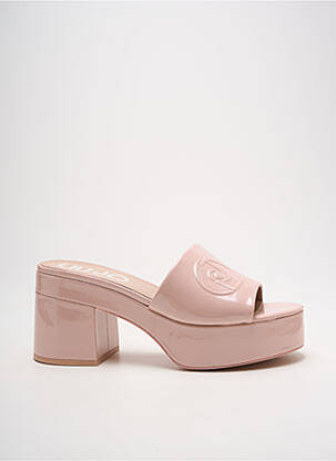 Mules/sabots tissage satiné talon de 7 à 9cm rose LIU JO femme