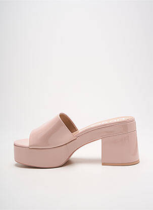 Mules/sabots tissage satiné talon de 7 à 9cm rose LIU JO femme