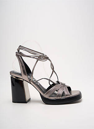 Sandales/nu pieds tissage satiné talon haut de 10cm et plus argent LIU JO femme