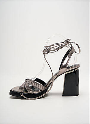 Sandales/nu pieds tissage satiné talon haut de 10cm et plus argent LIU JO femme