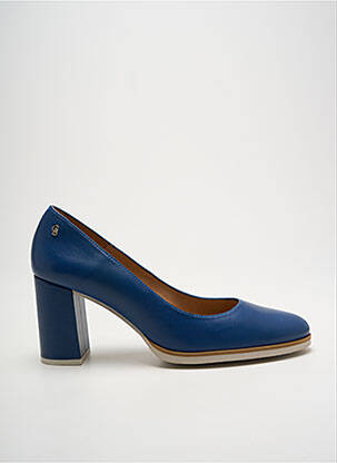 Escarpins tissage satiné talon de 7 à 9cm bleu GADEA femme