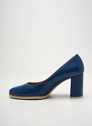 Escarpins tissage satiné talon de 7 à 9cm bleu GADEA femme