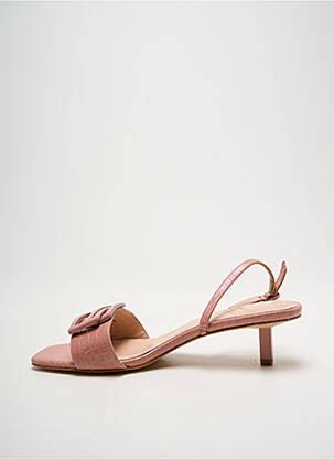 Sandales/nu pieds tissage satiné talon de 4 à 6cm rose WHAT FOR femme