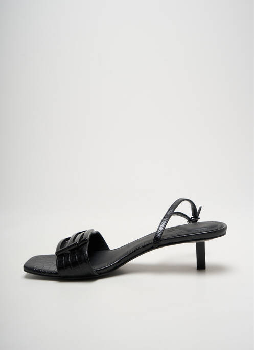 Sandales/Nu pieds noir WHAT FOR pour femme