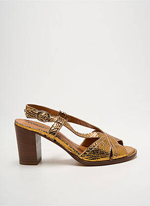 Sandales/nu pieds tissage satiné talon de 7 à 9cm or LES:VENUES femme