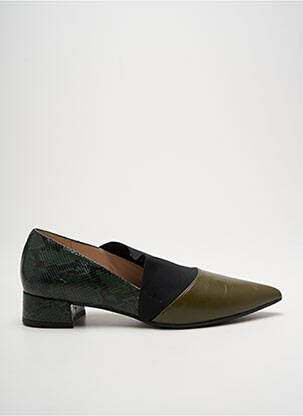 Mocassins tissage satiné talon plat jusqu'à 3cm vert LODI femme