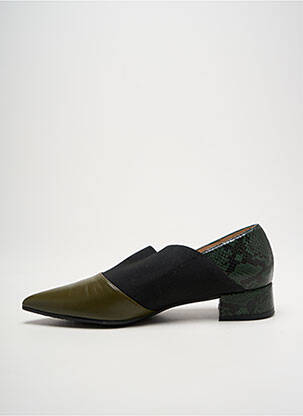Mocassins tissage satiné talon plat jusqu'à 3cm vert LODI femme