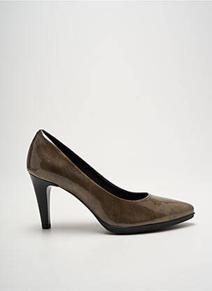 Escarpins matière lisse talon de 7 à 9cm marron KARSTON femme