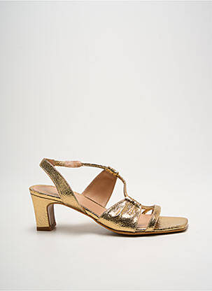 Sandales/nu pieds tissage satiné talon de 4 à 6cm or ANAKI femme