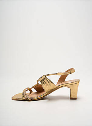 Sandales/nu pieds tissage satiné talon de 4 à 6cm or ANAKI femme