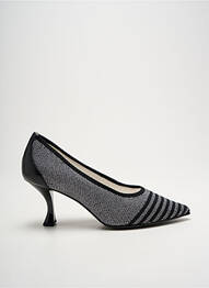 Escarpins tissage satiné talon de 4 à 6cm argent WHAT FOR femme
