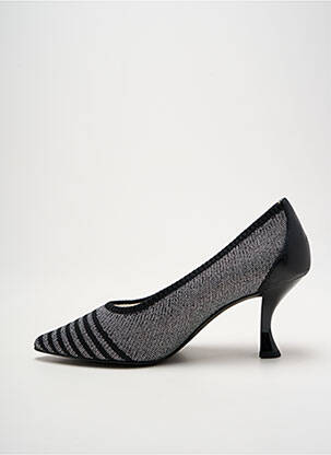 Escarpins tissage satiné talon de 4 à 6cm argent WHAT FOR femme