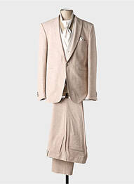 Costume de cérémonie fermeture zippée sous rabat avec crochet beige EMPIRE DU MARIÉ homme