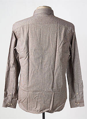 Chemise manches longues coupe droite marron BRIGHTON homme