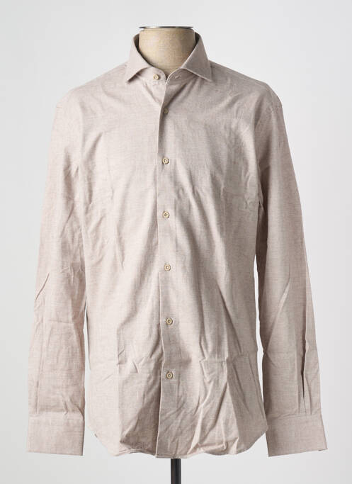 Chemise manches longues beige BRIGHTON pour homme