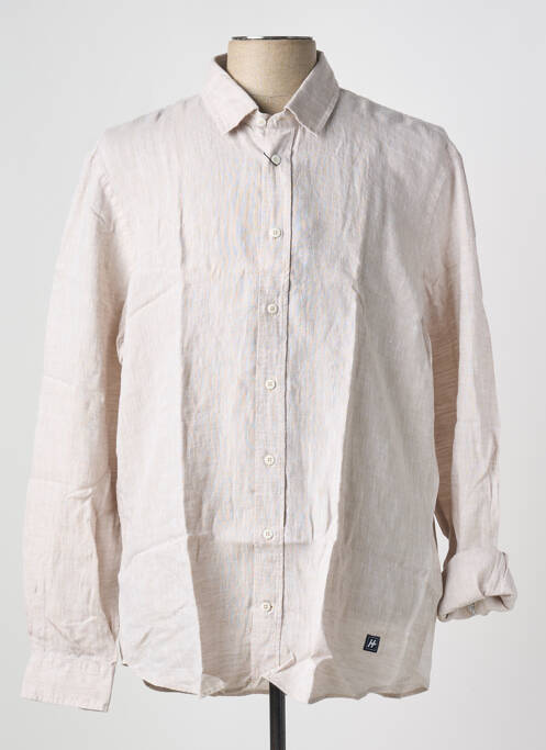 Chemise manches longues beige DANIEL HECHTER pour homme