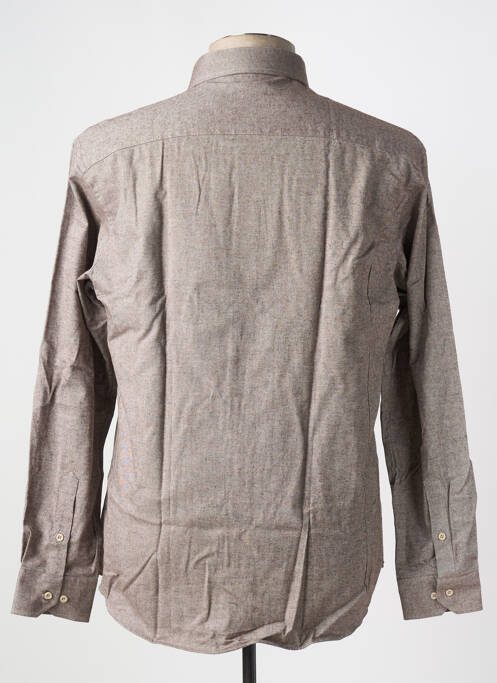 Chemise manches longues marron BRIGHTON pour homme