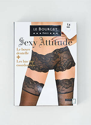 Bas maintien autofixant noir LE BOURGET femme