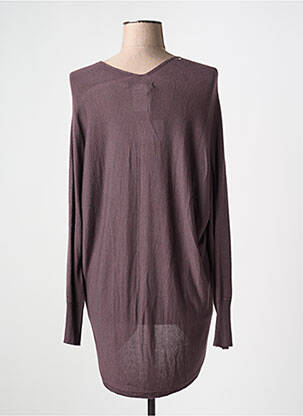 Pull tunique stretch manches longues violet LA FEE MARABOUTEE femme