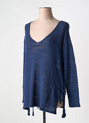 Pull tunique stretch manches longues bleu MUS & BOMBON femme