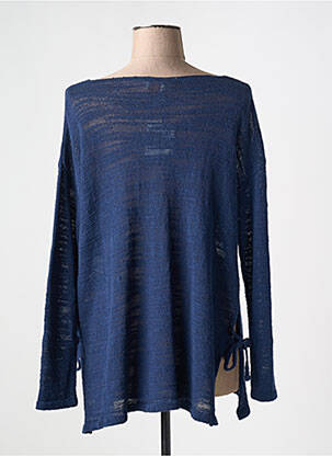 Pull tunique stretch manches longues bleu MUS & BOMBON femme