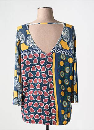 Pull coupe cintrée manches 3/4 bleu JEI'S BY LETIZIA DENARO femme