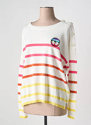 Pull stretch manches longues beige FIVE femme