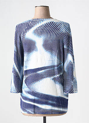 Pull coupe cintrée manches 3/4 bleu CHRISTINE LAURE femme