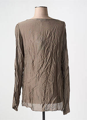 Top coupe fluide manches longues marron LA FEE MARABOUTEE femme