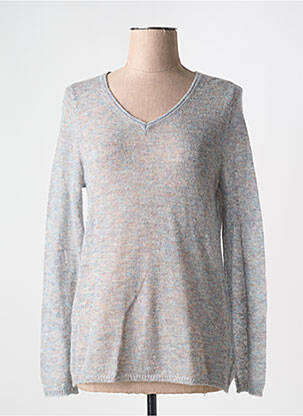 Pull coupe cintrée manches longues bleu MAUD & SACHA femme
