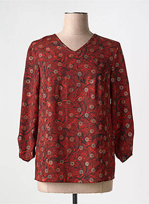 Blouse imprimé fantaisie manches 3/4 orange GEVANA femme