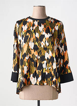 Blouse col rond manches 3/4 noir S.OLIVER femme
