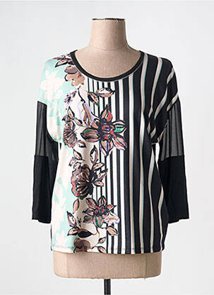 T-shirt coupe droite manches 3/4 noir GERRY WEBER femme
