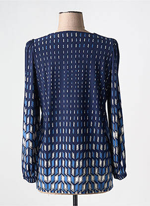 Chemisier coupe cintrée manches longues bleu GEVANA femme