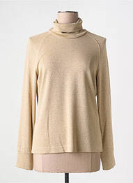 Pull col roulé coupe cintrée manches longues or SIGNE NATURE femme