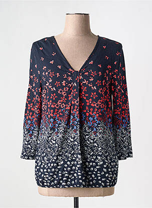 T-shirt col v manches 3/4 bleu GERRY WEBER femme