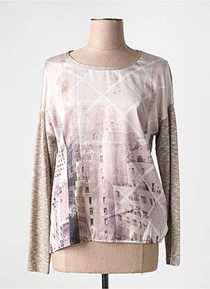 Pull coupe cintrée manches longues marron TAIFUN femme