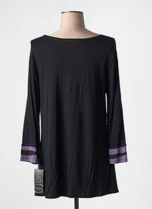 T-shirt stretch manches 3/4 noir ONE O ONE femme