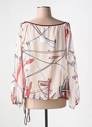 Blouse légère et transparente manches longues beige COP COPINE femme