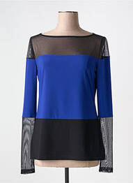 Top stretch manches longues bleu JOSEPH RIBKOFF femme