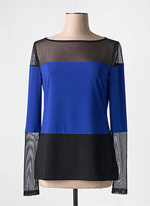 Top stretch manches longues bleu JOSEPH RIBKOFF femme